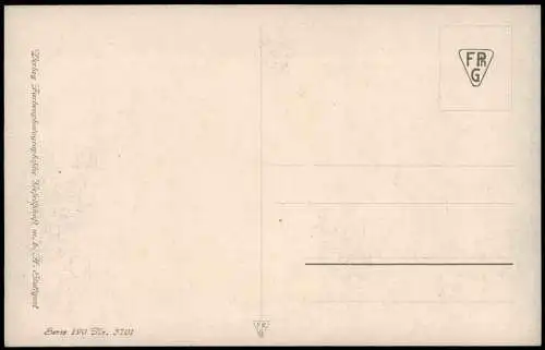 Künstlerkarte Stillleben Naturfarben Flechtkorb mit Aprikosen 1912