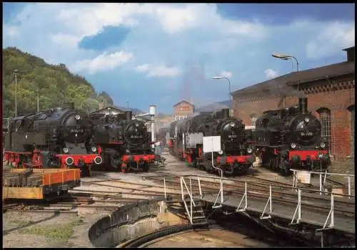 Ansichtskarte Greiz Dampflokomotive Eisenbahn Lokeinsatzstelle 1998