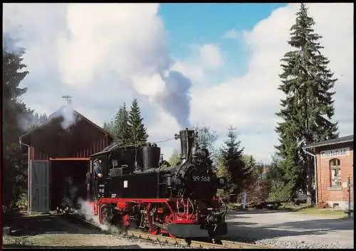 Ansichtskarte Carlsfeld-Eibenstock Eisenbahn Dampflokomotive Lokschuppen 1998