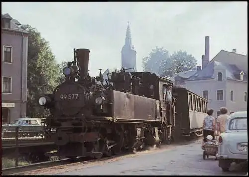 Ansichtskarte  Dampflokomotive Eisenbahn Haltepunkt Kirchberg 1998