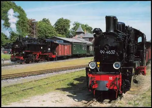 Ansichtskarte Putbus Bahnhof Rügen Kleinbahn Dampflokomotive 2003