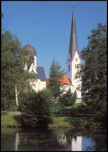 Ansichtskarte Fischen im Allgäu Frauenkapelle und Pfarrkirche St. Verena 1980