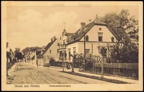 Ansichtskarte Niesky Oberlausitz Niska Oedernitzer Strasse Stadtvillen 1918