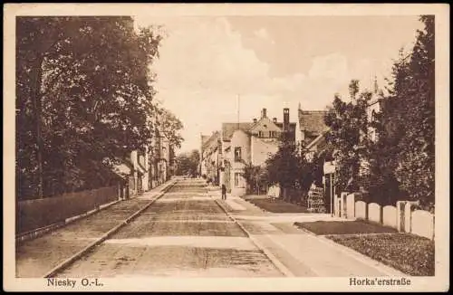 Ansichtskarte Niesky Oberlausitz Niska Horkaerstraße 1927  Oberlausitz