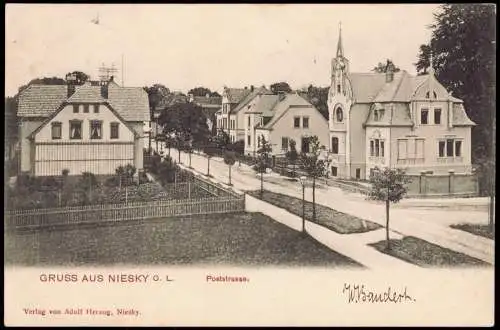 Ansichtskarte Niesky Oberlausitz Niska Poststraße - Stadtvilla 1904