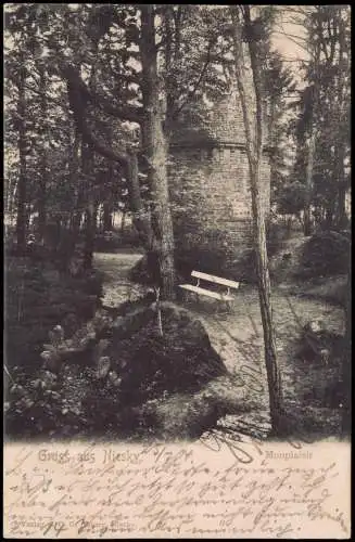 Ansichtskarte Niesky Oberlausitz Niska Monplaisier Turm 1904