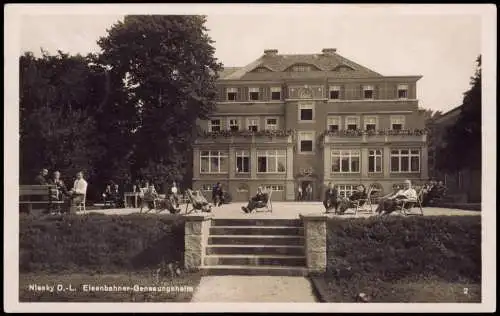 Ansichtskarte Niesky Oberlausitz Niska Eisenbahner-Genesungsheim 1931