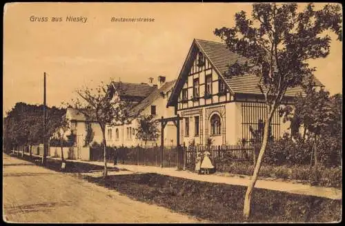 Ansichtskarte Niesky Oberlausitz Niska Bautzenerstrasse 1909