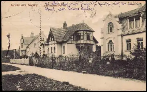 Ansichtskarte Niesky Oberlausitz Niska Bautznerstraße - Stadtvillen 1911