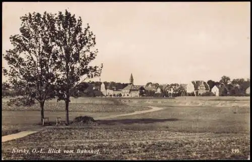 Ansichtskarte Niesky Oberlausitz Niska Blick vom Bahnhof 1929