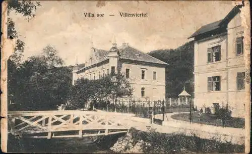 Postcard Jenstein Jenštejn Villa sor - Villenviertel 1918