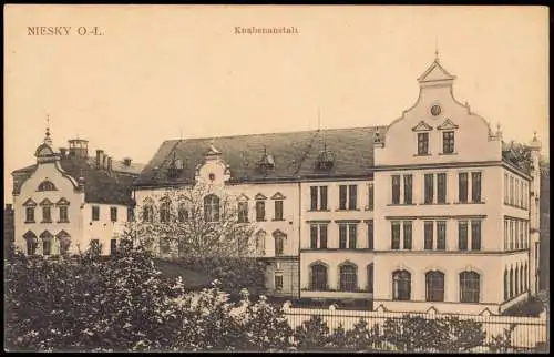 Ansichtskarte Niesky Oberlausitz Niska Knabenanstalt 1909