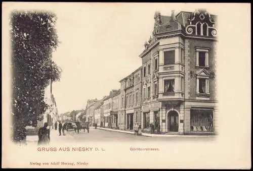 Ansichtskarte Niesky Oberlausitz Niska Görlitzerstrasse. Eckhaus 1904