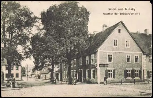 Ansichtskarte Niesky Oberlausitz Niska Gasthof der Brüdergemeinde 1911