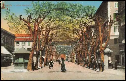 Cartolina La Spezia Viale Garibaldi. 1914