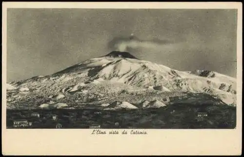 Cartolina Catania L'Etna Vulkan Vulcano 1932