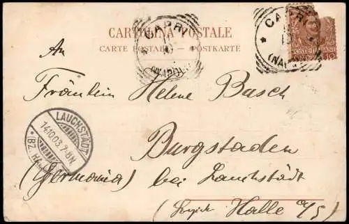 Cartolina Neapel Napoli Vesuv Vesuvio Vesuvius Künstlerkarte 1903