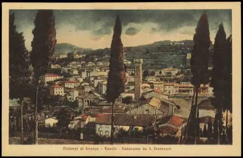 Cartolina Fiesole Panorama da S. Francesco 1926