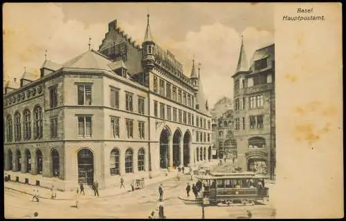 Ansichtskarte Basel Hauptpostamt. 1909