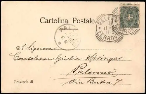 Cartolina Catania Scogli dei Ciclopi Sicilia 1898  gel Stempel Palermo