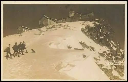 Ansichtskarte Salzburg Hoher Sonnblick Berghütte Bergsteiger Alpen 1927