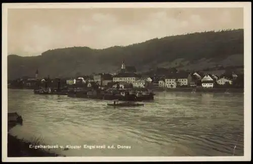 Ansichtskarte Engelhartszell Stadt Schiffe Dampfer Steamer Fotokarte 1929