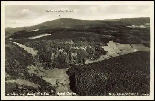 Ansichtskarte Brotterode Luftbild Großer Inselberg Thüringer Wald 1934