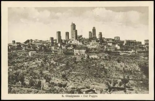 Cartolina San Gimignano Dal Poggio 1928