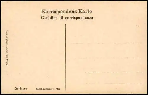 Cartolina Riva del Garda Bahnhofstrasse 1911