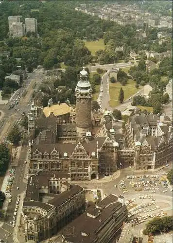 Leipzig Neues Rathaus von Oben, Luftbildserie der Interflug 1985/1989