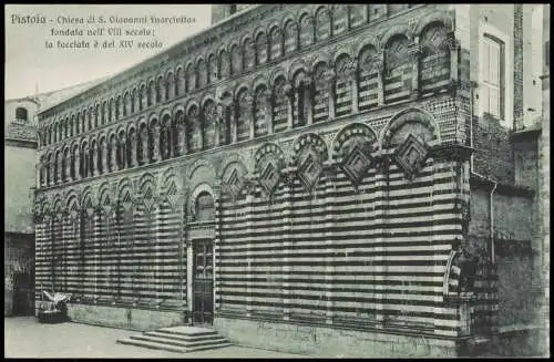 Cartolina Pistoia Chiesa di S. Giovanni Suorcivitas 1914