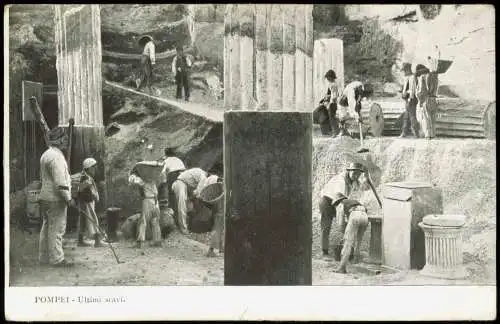 Cartolina Pompei Mehrbild Ultimi scavi. Ausgrabungen 1909