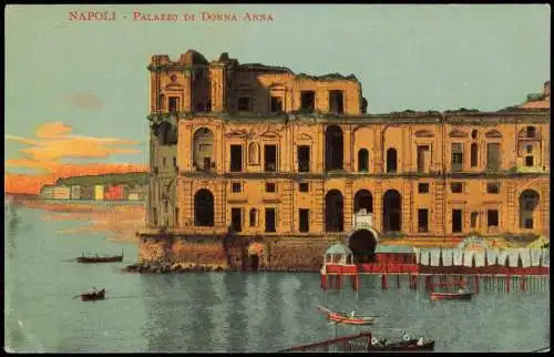 Cartolina Neapel Napoli Palazzo di Donna Anna - Künstlerkarte 1914