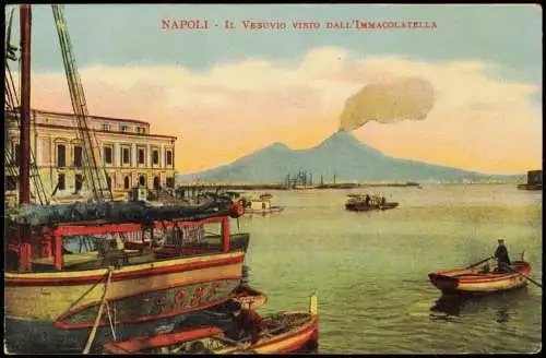 Cartolina Neapel Napoli IL VESUVIO VISTO DALL'IMMACOLATELLA 1913