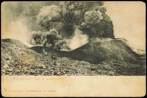 Cartolina Catania Eruzione dell' Etna 6 Luglio 1892 Vulkan 1907