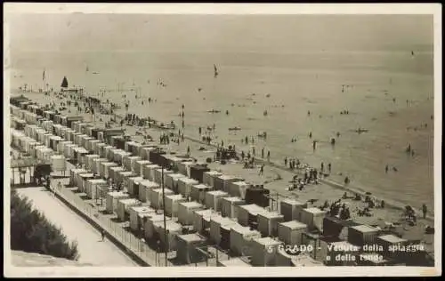 Cartolina Grado Grau Veduta della spiaggia e delle tende 1929