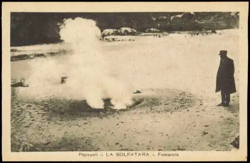 Cartolina Pozzuoli LA SOLFATARA Fumarole 1928