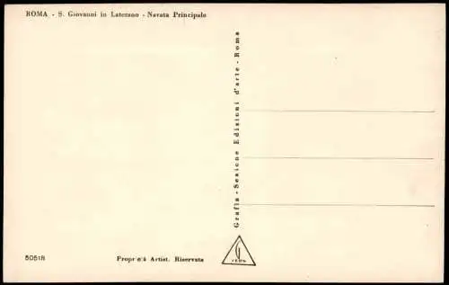 Cartolina Rom Roma S. Giovanni in Laterano Navata Principale 1930