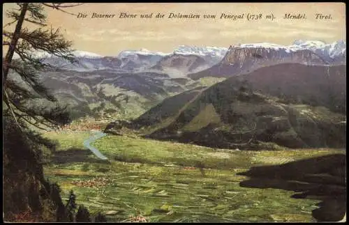 Cartolina Bozen Bolzano Passo della Mendola - Mendelpass 1914