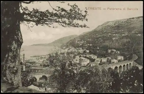 Cartolina Triest Trieste Panorama di Barcola 1912