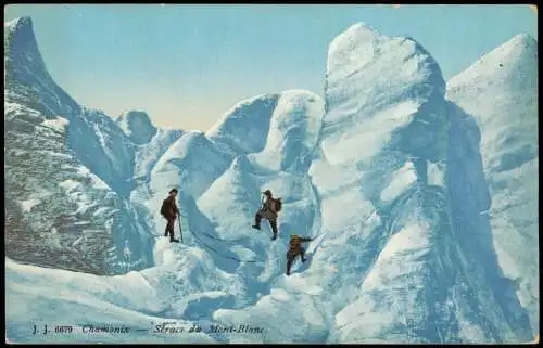 CPA Chamonix-Mont-Blanc Séracs du Mont-Blanc. Bergsteiger 1912