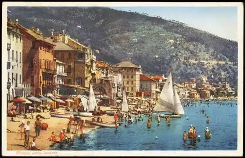 Cartolina Alassio Stadtstrand 1957