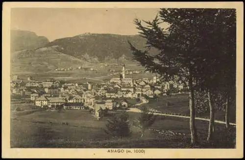 Cartolina Asiago Veneto Weg zur Stadt 1922