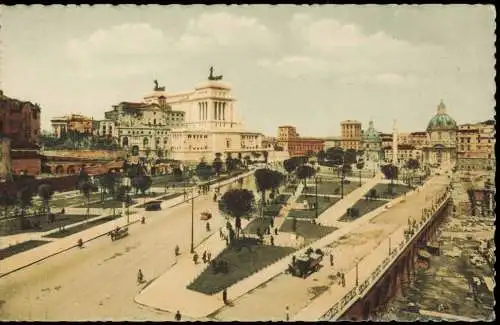 Rom Roma Via dell'Impero with the Vittorio Emanuele Monument 1940