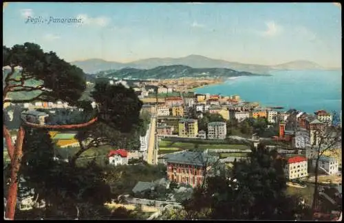 Cartolina Pegli-Genua Genova (Zena) Panorama. 1910