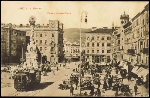 Ansichtskarte Linz Franz Josef Platz 1913