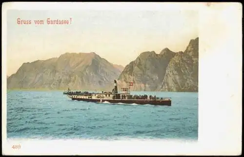 Cartolina Riva del Garda Lago di Garda Gardasee Dampfer Steamer 1908