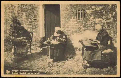 Postkaart Brügge Brugge | Bruges Kantwerksters aan werk. Lake Makers 1918