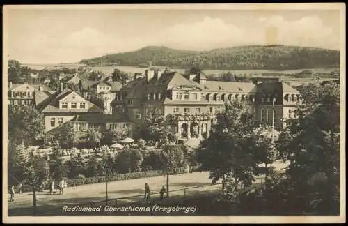 Ansichtskarte Oberschlema-Bad Schlema Partie am Kurhaus 1932