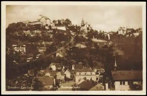 Ansichtskarte Loschwitz-Dresden Weißer Hirsch, Drahtseilbahn 1930